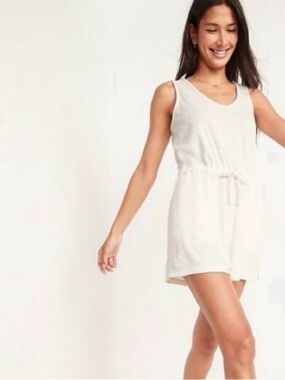 Old Navy terry cloth white romper size small